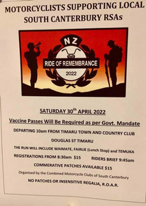 NZ Ride of Remembrance 2022-South Canterbury