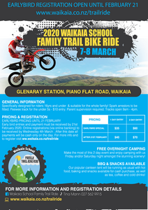 WAIKAIA SCHOOL FAMILY TRAIL BIKE RIDE 2020 WAIKAIA SCHOOL FAMILY TRAIL BIKE RIDE 2020